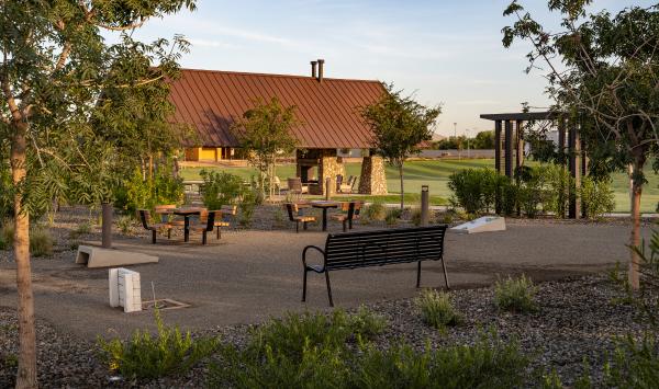 Horseshoe and corn hole amenities for residents to enjoy