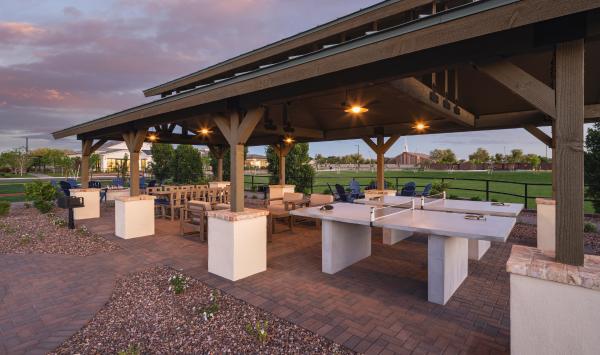 Community pavilion with ping pong and outdoor seating