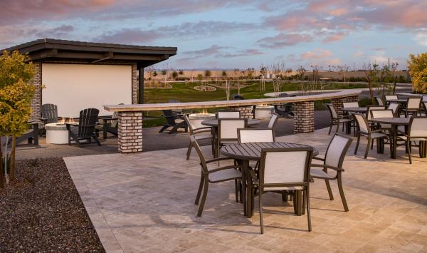 Community ampitheater with fire pits and outdoor seating