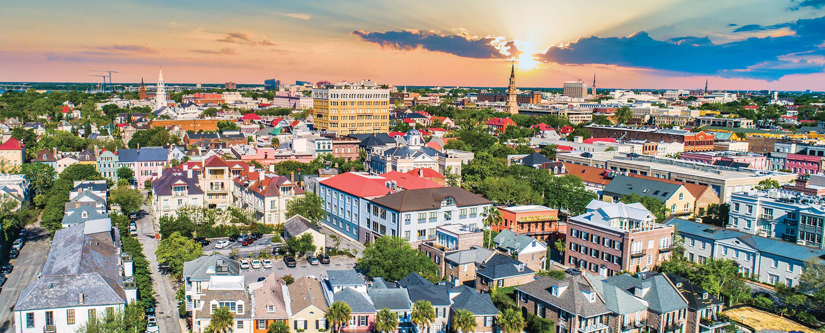 Aerial view of Charleston, SC