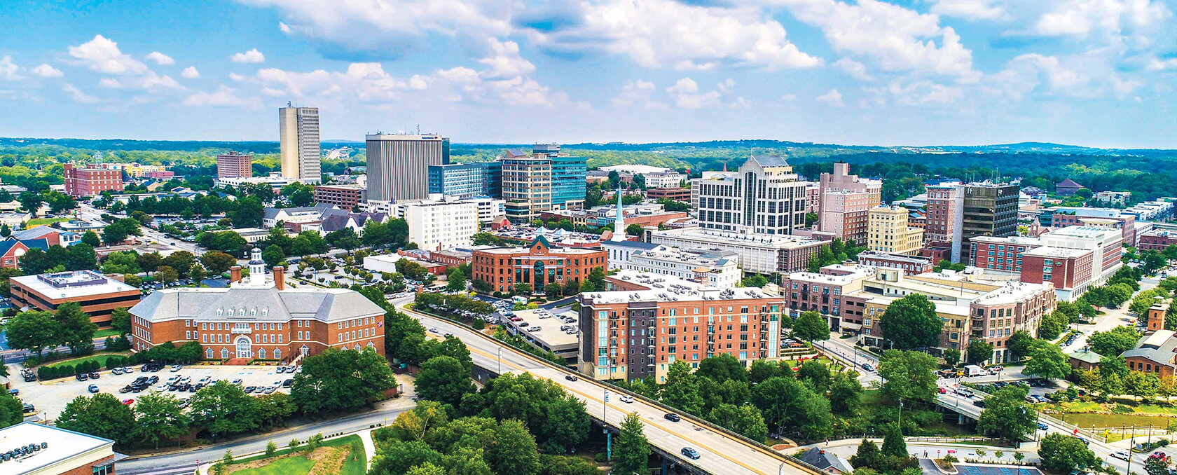 Aerial view of Greenville, SC