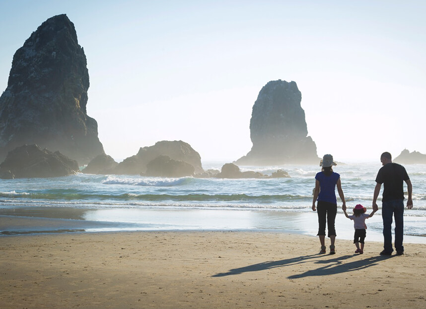 Family on a beach