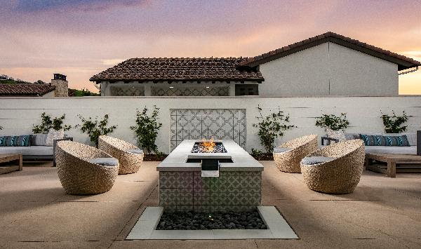 Clubhouse seating area and fire pit