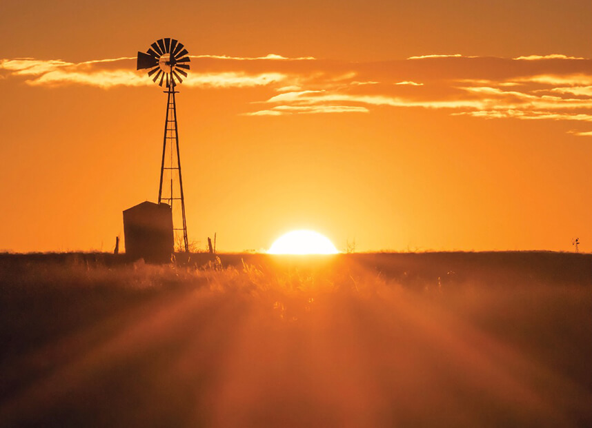 Windmill on a Texas farm