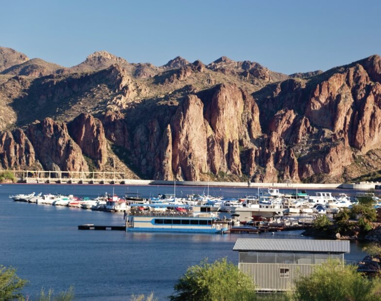 Boat Marina at a lake close to Mesa, AZ