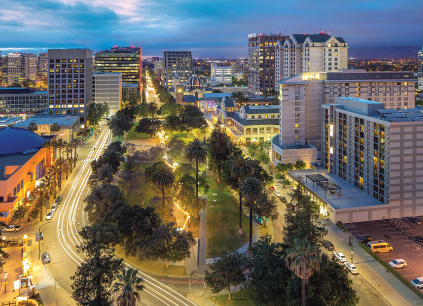 Skyline of San Jose, CA