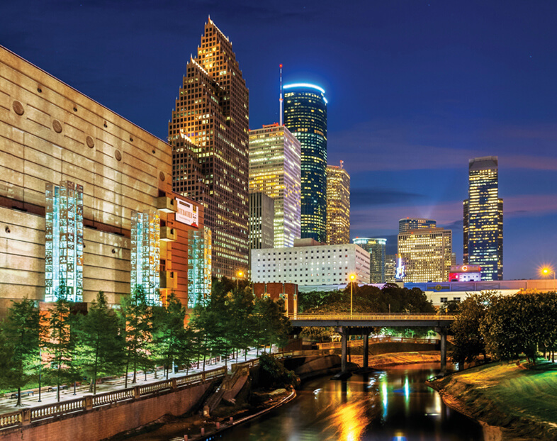 Houston skyline at night