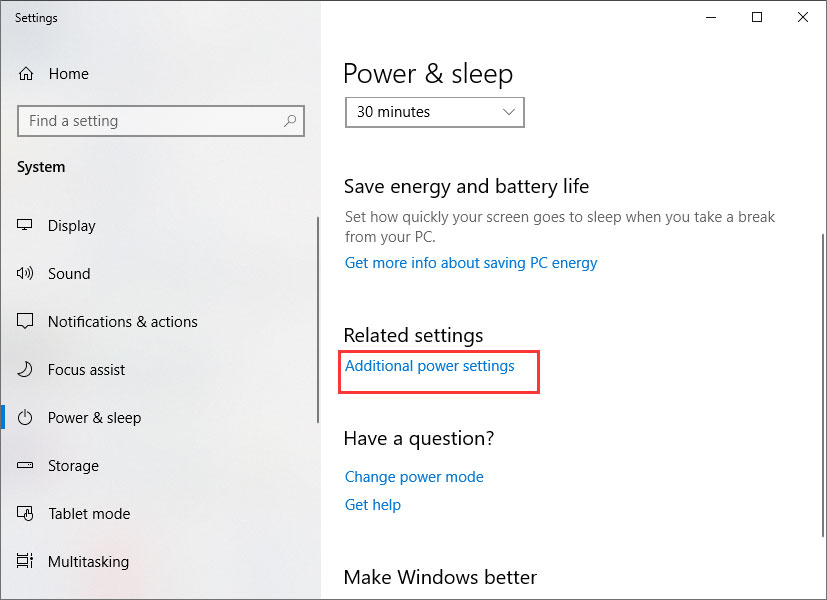 additional power setting