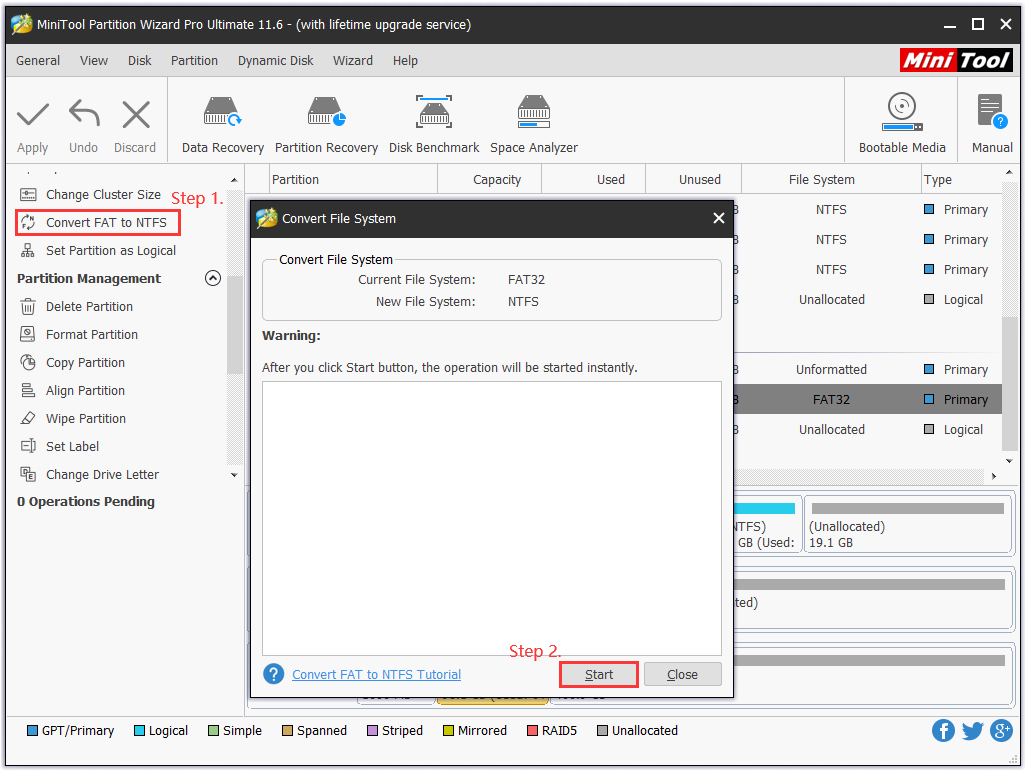 convert FAT to NTFS