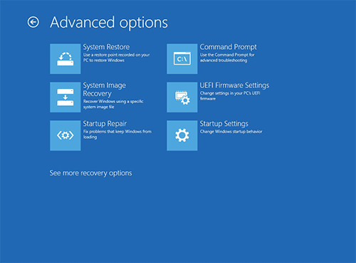 change UEFI Firmware Settings