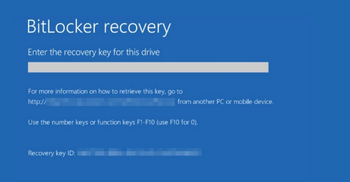 BitLocker recovery screen