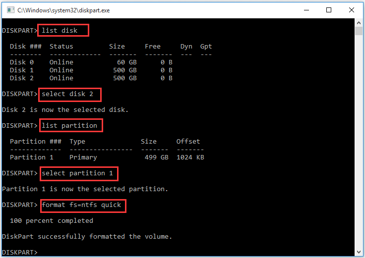 format a drive using CMD