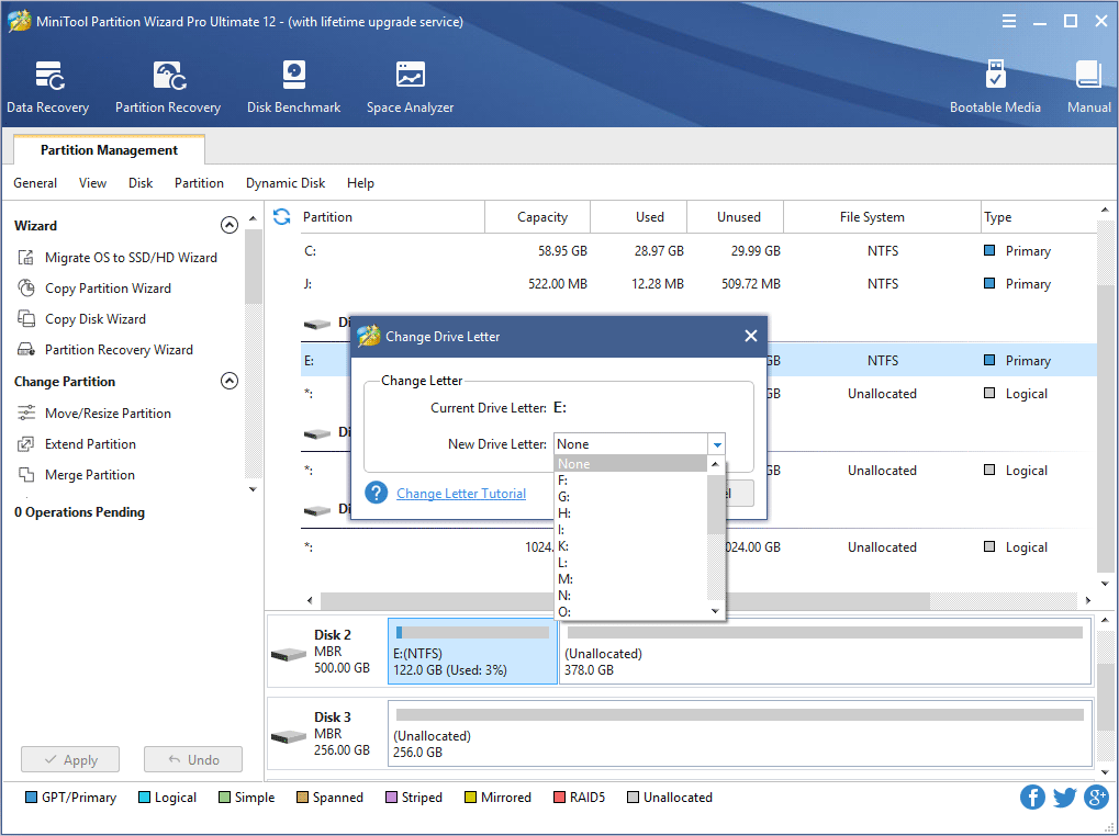 select a preferred drive letter and click OK