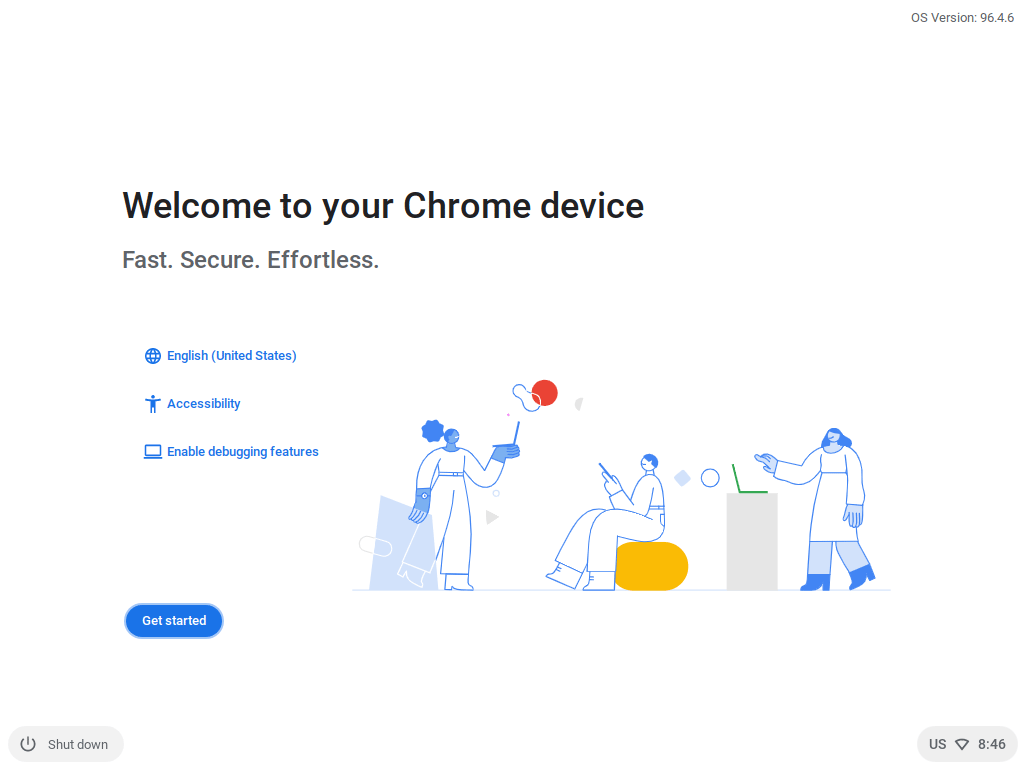 perform Chrome OS installation process