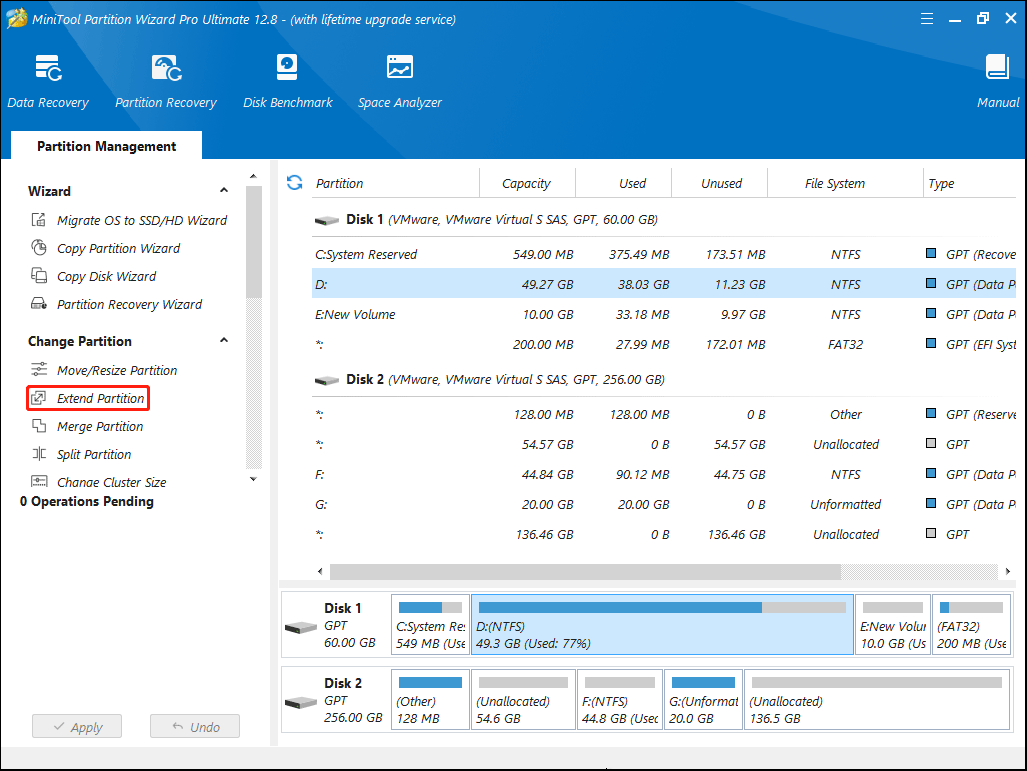 extend partition