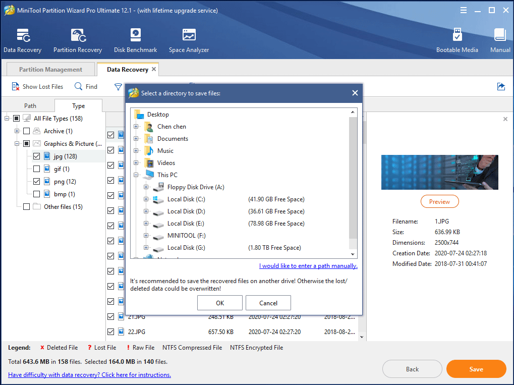 recover files from partition with format did not complete error