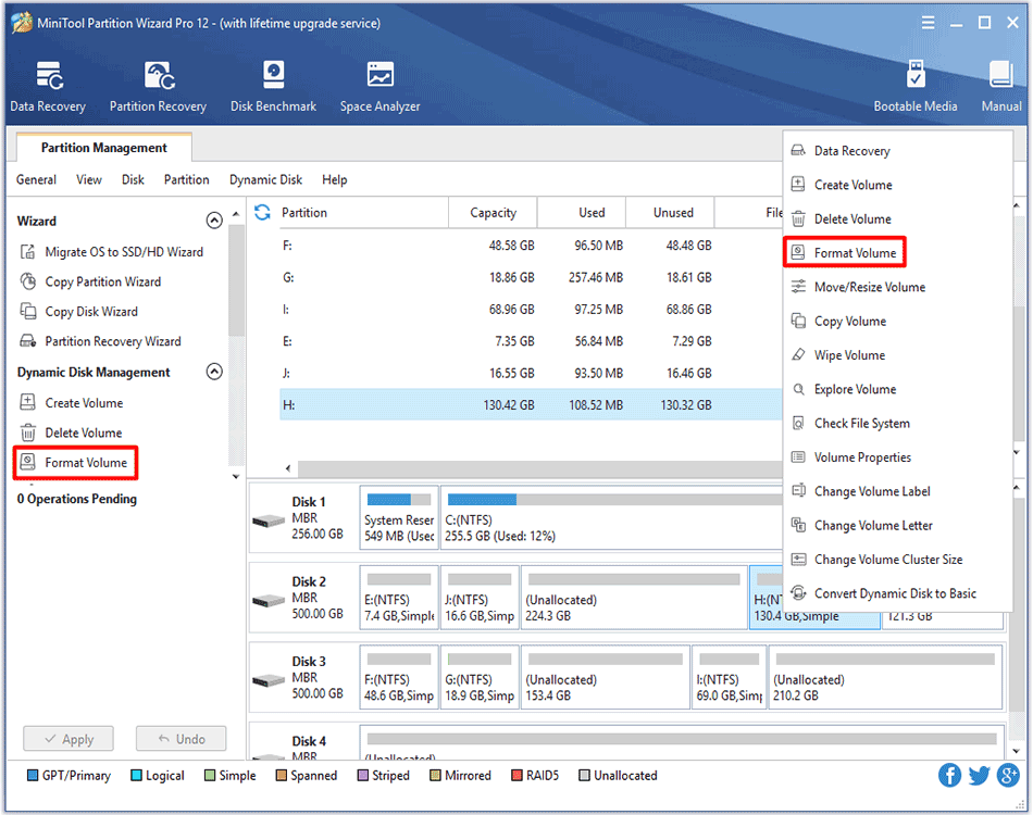 how to enable Format Volume feature