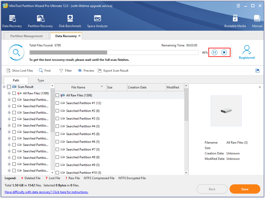 HDD recovery scanning process