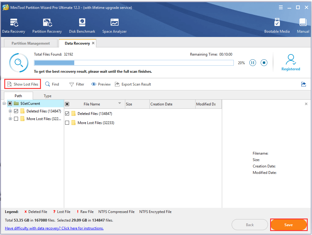 save lost ASD file using MiniTool