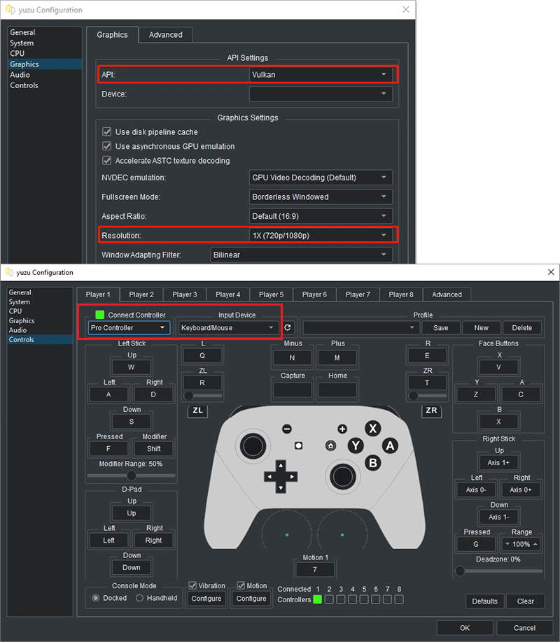 change yuzu configuration