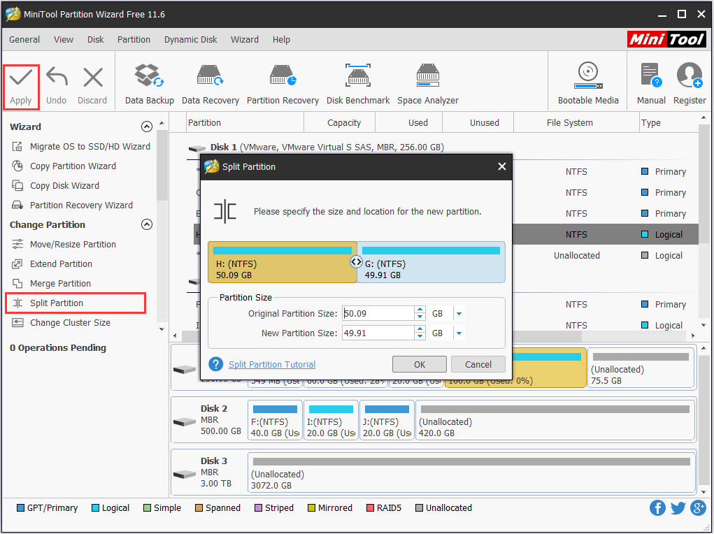 split partition now