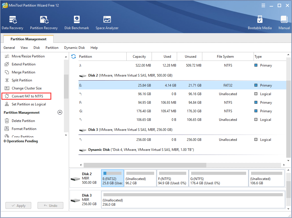 choose Convert FAT to NTFS