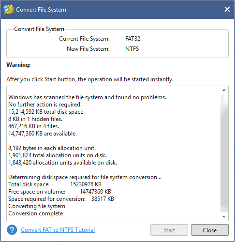 convert file system