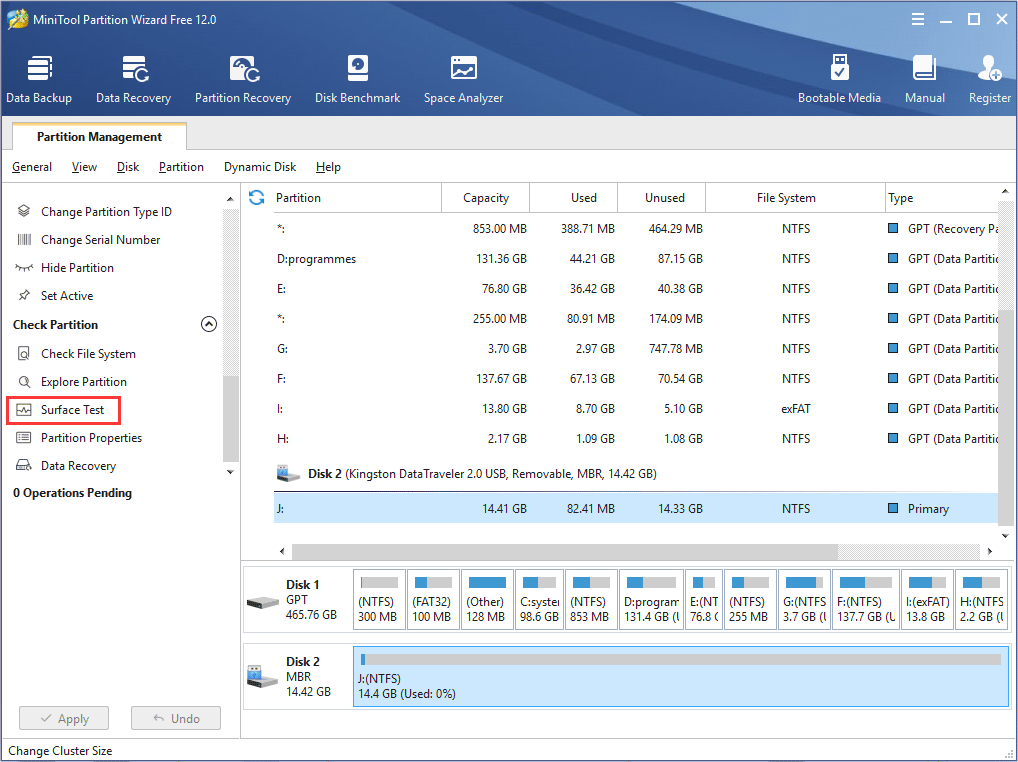 surface test