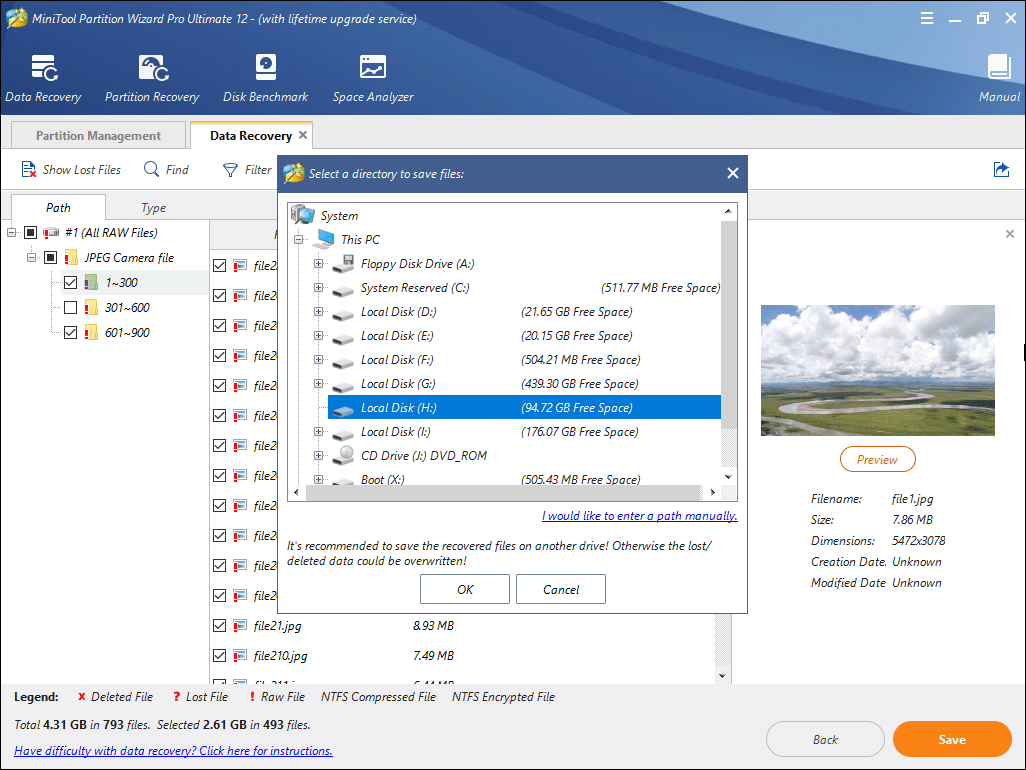 select a directory to save files