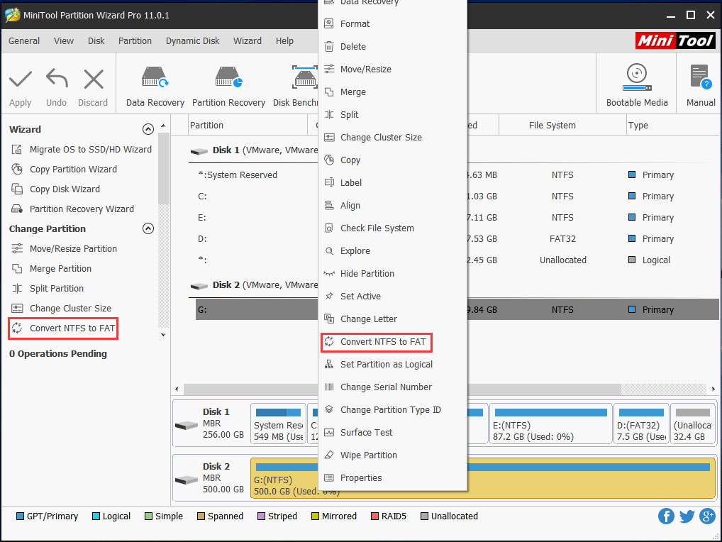 convert NTFS to FAT