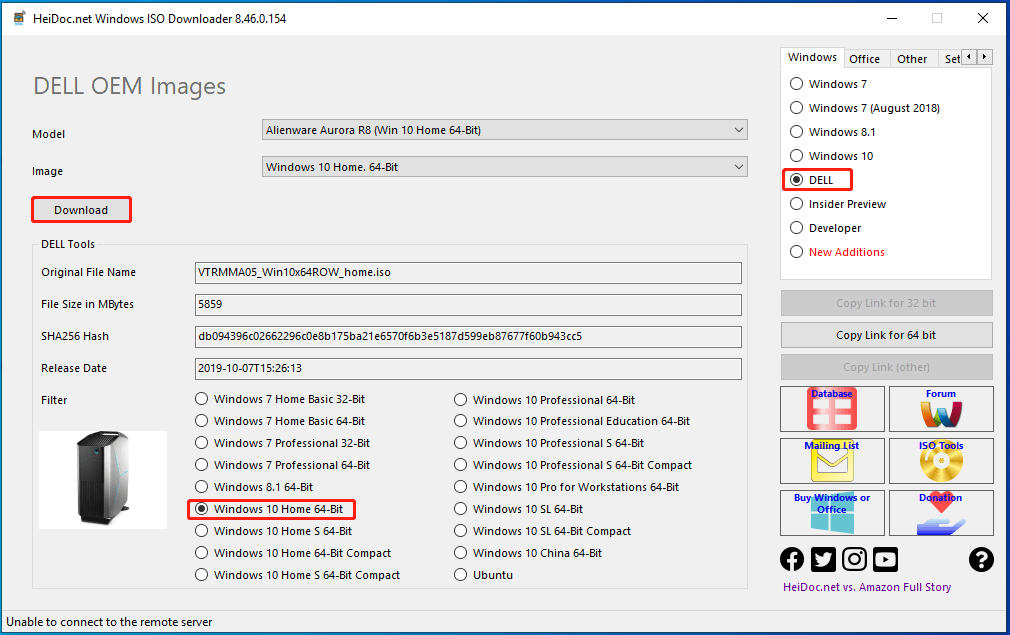 download Windows 10 Home ISO for Dell computer