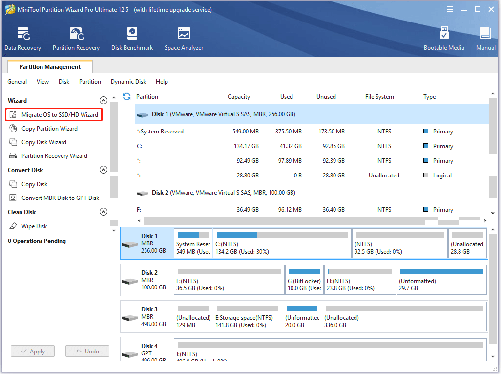 Migrate OS to SSD or HD Wizard