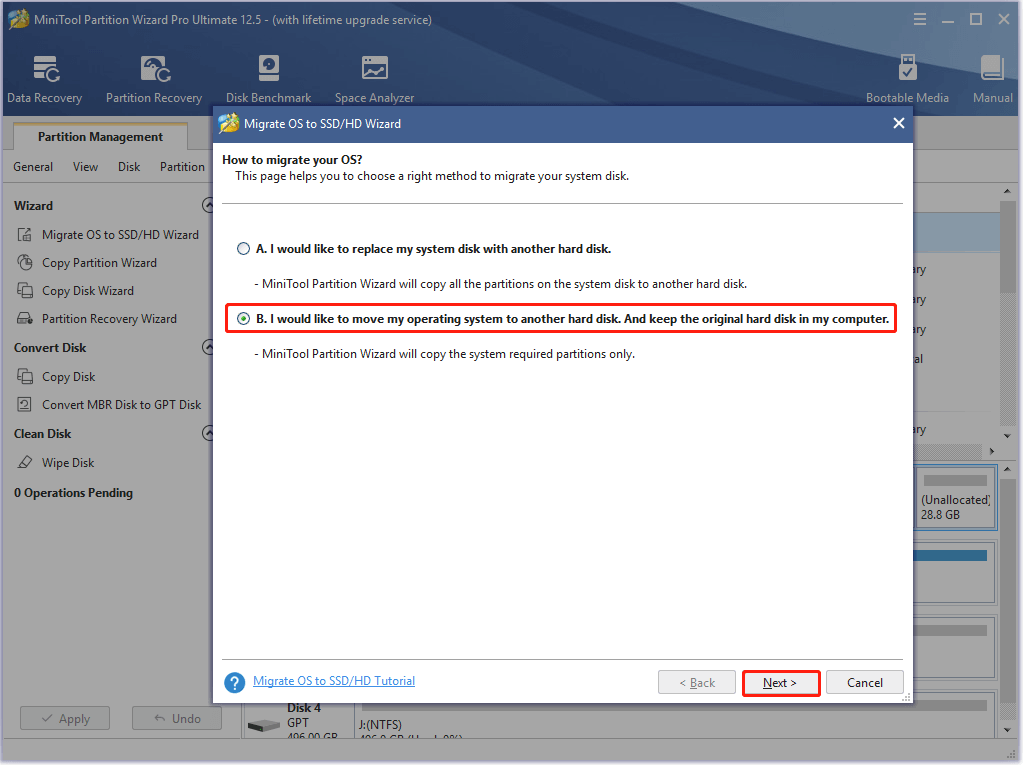 choose a way to migrate OS