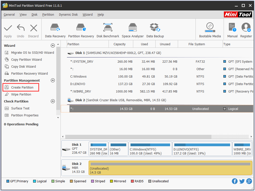 create partition