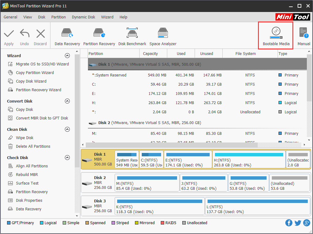 Bootable Media Builder in Partition Wizard